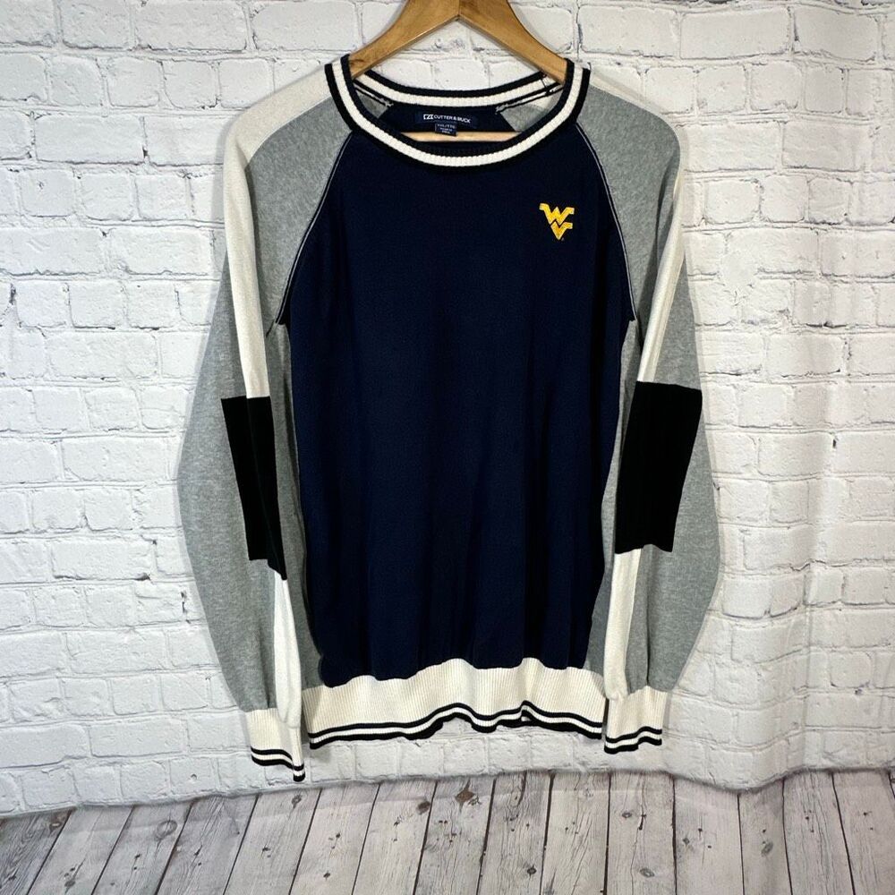 Cutter Buck WVU Mountaineers Sweater XXL Crewneck Raglan Pullover